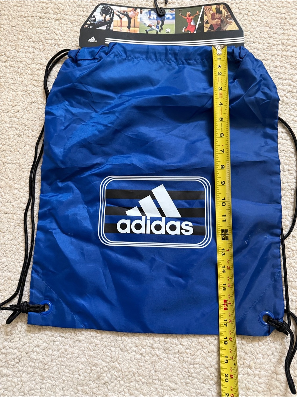 adidas Royal Blue Drawstring Sports Sack - Picture 2 of 5